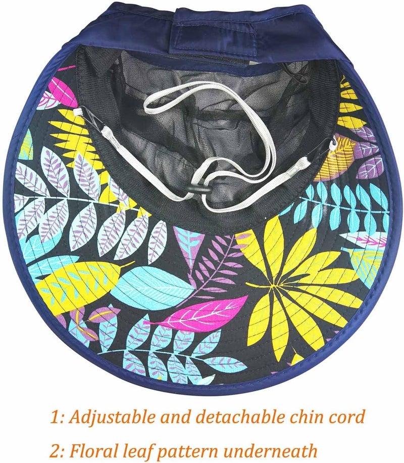 HINDAWI Sun Hats for Women Wide Brim UV Protection Sun Hat Summer Beach Packable Visor - Image 3